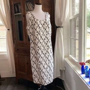 Talbots Black and White Sleeveless Dress